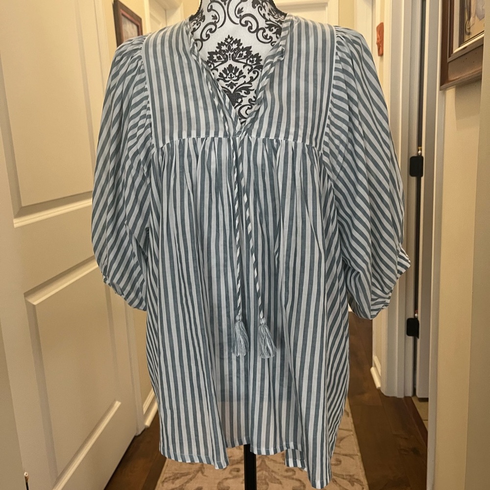 MILLE Charlie  Blue and White Striped  Blouse